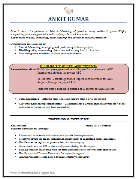 Download resume format for mba marketing
